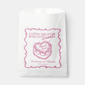 Roze Retro Hart Coquette Cherry Cake Valentijn Bedankzakje (Voorkant)
