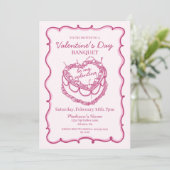 Roze Retro Hart Coquette Cherry Cake Valentijn Kaart (Staand voorkant)