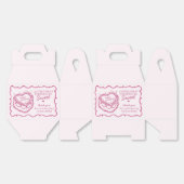 Roze Retro Hart Coquette Cherry Cake Verjaardag Bedankdoosjes (Ongevouwen)