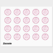 Roze Retro Hart Coquette Cherry Cake Verjaardag Ronde Sticker (Vel)