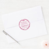 Roze Retro Hart Coquette Cherry Cake Verjaardag Ronde Sticker (Envelop)
