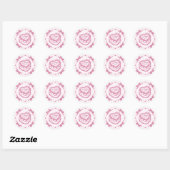 Roze Retro Hart Coquette Cherry Cake VerjaardagMei Ronde Sticker (Vel)