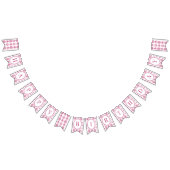 Roze Retro Hart Coquette Cherry Cake Vlaggetjes (Alle)