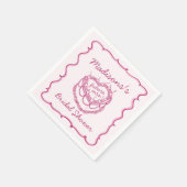 Roze Retro Hart Coquette Kersencake Bruidsjurk Servet (Hoek)