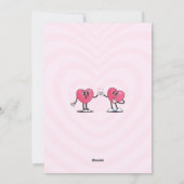 Roze Retro hart gelukkige Valentijnsdag kaart (Achterkant)