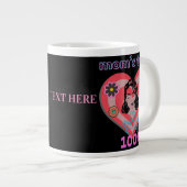 Roze Retro Hart Moeder Moeder Mama Grote Koffiekop (Voorkant rechts)