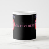 Roze Retro Hart Moeder Moeder Mama Grote Koffiekop (Voorkant)