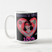 Roze Retro Hart Moeder Moeder Mama Koffiemok (Links)