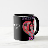 Roze Retro Hart Moeder Moeder Mama  Mok (Voorkant rechts)