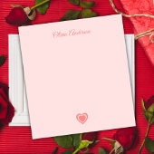 Roze Retro Hart Valentijnsdag Aangepaste Naam Notitieblok
