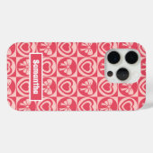 Roze  Retro Harten en Bogen Valentijnsdag Case-Mate iPhone Case (Achterkant (horizontaal))
