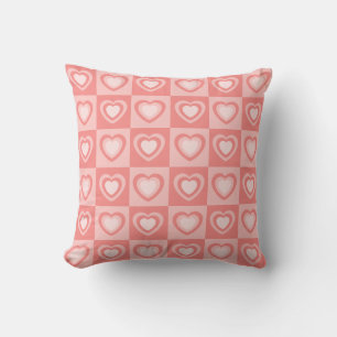 Roze Retro Harten Valentijnscadeau Kussen