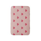 Roze Retro Heart Y2K-patroon met roze achtergrond Badmat (Voorkant Verticaal)