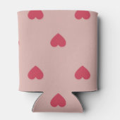 Roze Retro Heart Y2K-patroon met roze achtergrond Blikjeskoeler (Achterkant)