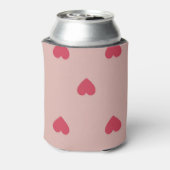 Roze Retro Heart Y2K-patroon met roze achtergrond Blikjeskoeler (Blikje Achterkant)