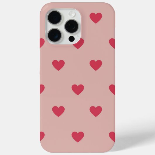Roze Retro Heart Y2K-patroon met roze achtergrond Case-Mate iPhone Case (Achterkant)