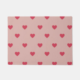 Roze Retro Heart Y2K-patroon met roze achtergrond Deurmat