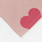 Roze Retro Heart Y2K-patroon met roze achtergrond Fleece Deken (Hoek)
