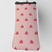 Roze Retro Heart Y2K-patroon met roze achtergrond Golfheadcover (Draai 90)