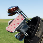 Roze Retro Heart Y2K-patroon met roze achtergrond Golfheadcover (Insitu)