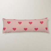 Roze Retro Heart Y2K-patroon met roze achtergrond Lichaamskussen (Achterkant)