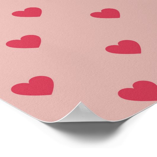 Roze Retro Heart Y2K-patroon met roze achtergrond Poster (Hoek)