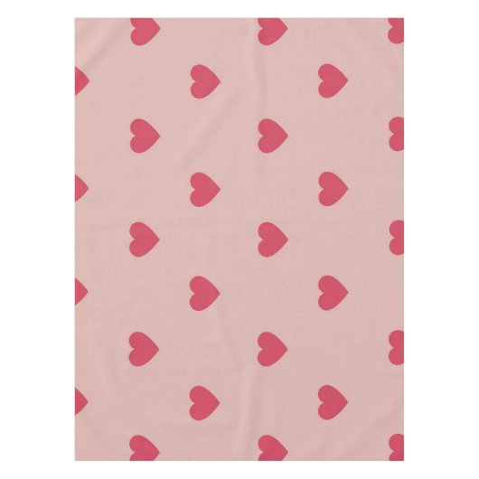 Roze Retro Heart Y2K-patroon met roze achtergrond Tafelkleed (Voorkant)