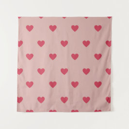 Roze Retro Heart Y2K-patroon met roze achtergrond Wandkleed