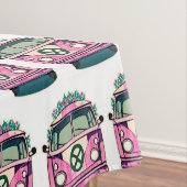Roze Retro Hippie Vans Tafelkleed (Voorbeeld)