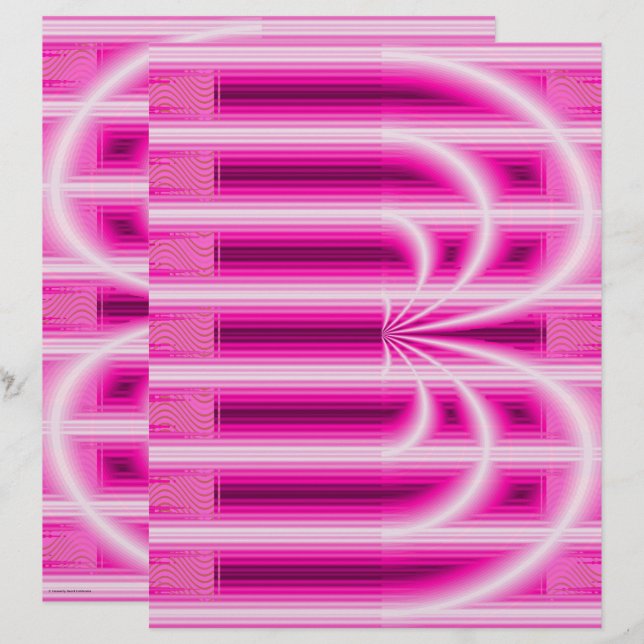 Roze Retro Kathedraal Scrapbook Papier 2-zijdige P (Voorkant / Achterkant)
