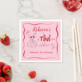 Roze Retro Kers Tini Beetje Ouder Papieren Servet (Insitu)