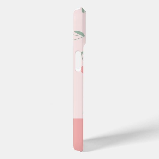 Roze Retro Kersen Aangepaste naam Monogram Case-Mate iPhone Case (Achterkant / Rechts)