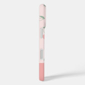 Roze Retro Kersen Aangepaste naam Monogram Case-Mate iPhone Case (Achterkant / Rechts)