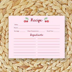 Roze Retro Kersen   Vrijgezellenfeest Recept Kaart