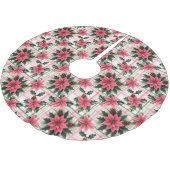 Roze Retro Kerst Bloemen Plaid Vrolijk Kerstfeest Kerstboom Rok (Gekanteld)