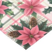 Roze Retro Kerst Bloemen Plaid Vrolijk Kerstfeest Tafelkleed (Gekanteld)