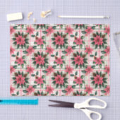 Roze Retro Kerst Bloemen Plaid Vrolijk Kerstfeest Tissuepapier (Craft)