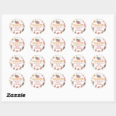 Roze Retro Kerstfeest Sticker (Vel)