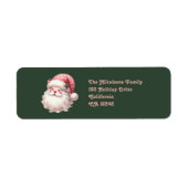 Roze Retro Kerstman Etiket (Voorkant)