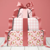 Roze Retro Kerstman Inpakpapier Vel