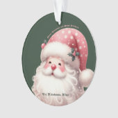 Roze Retro Kerstman Ornament (voorkant)