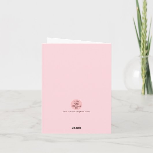 Roze Retro Kleurrijke Floral Gepersonaliseerde Ver Kaart (Achterkant)