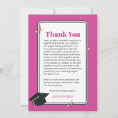 Roze retro kronkelende golvende foto dank u bedankkaart (Achterkant)