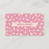 Roze retro Leopard Print Visitekaartje (Achterkant)