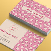 Roze retro Leopard Print Visitekaartje