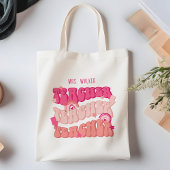 Roze Retro Leraar Waardering Gepersonaliseerd Tote Bag