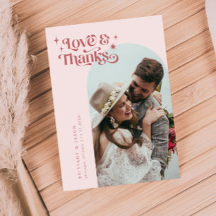 Roze Retro Love and Bedankt White Arch Wedding