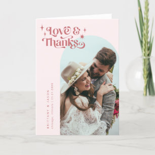 Roze Retro Love and Bedankt White Arch Wedding