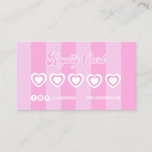 Roze Retro Loyalty Kaart (Achterkant)