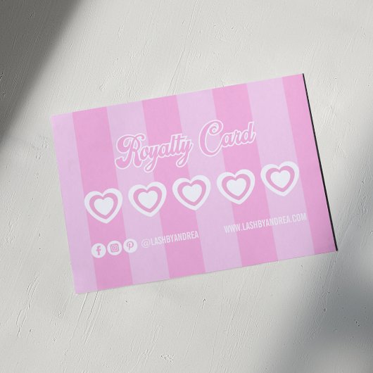 Roze Retro Loyalty Kaart
